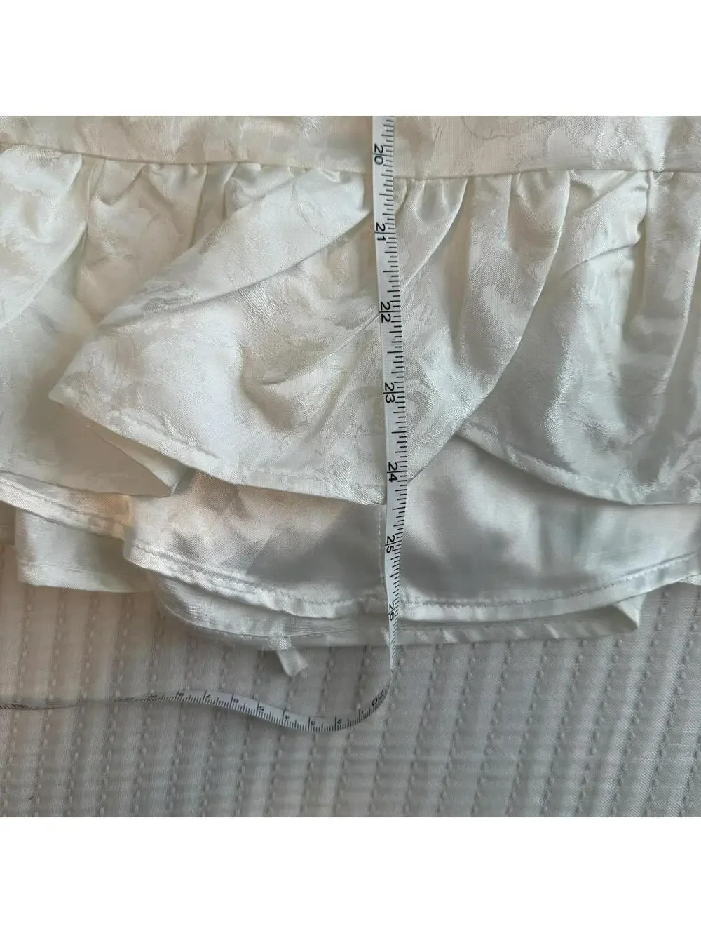 NWT (Flaw) Lulus Luxe Delight Ivory Jacquard Strapless Bustier Mini Dress Size M - Picture 8 of 9